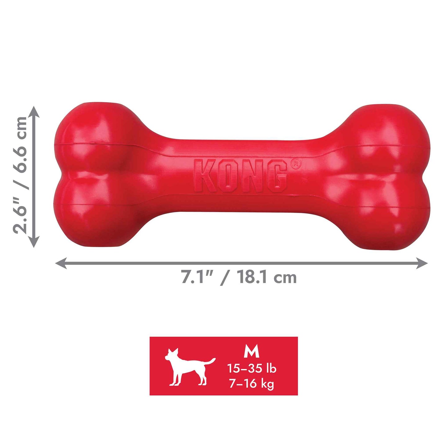 KONG Holiday Goodie Bone Dog Toy - Medium