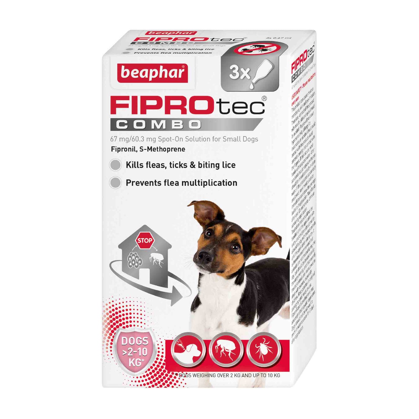 Beaphar FIPROtec COMBO Flea & Tick Spot-On for Dogs - 2-10kg