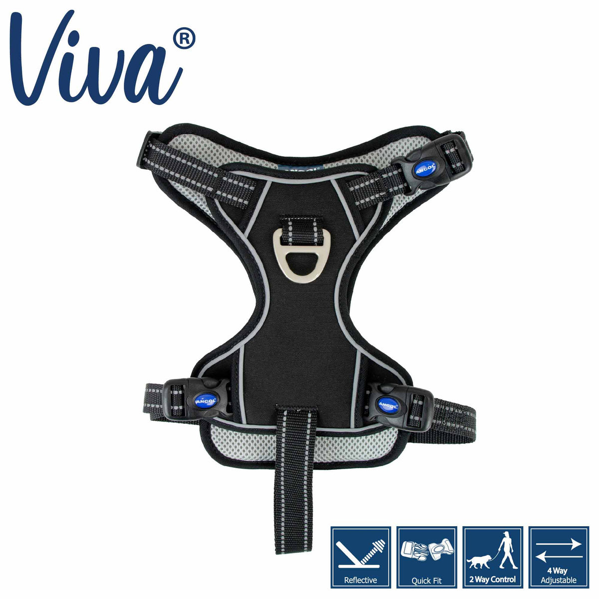 Viva Exercise & Travel Dog Harness - Black