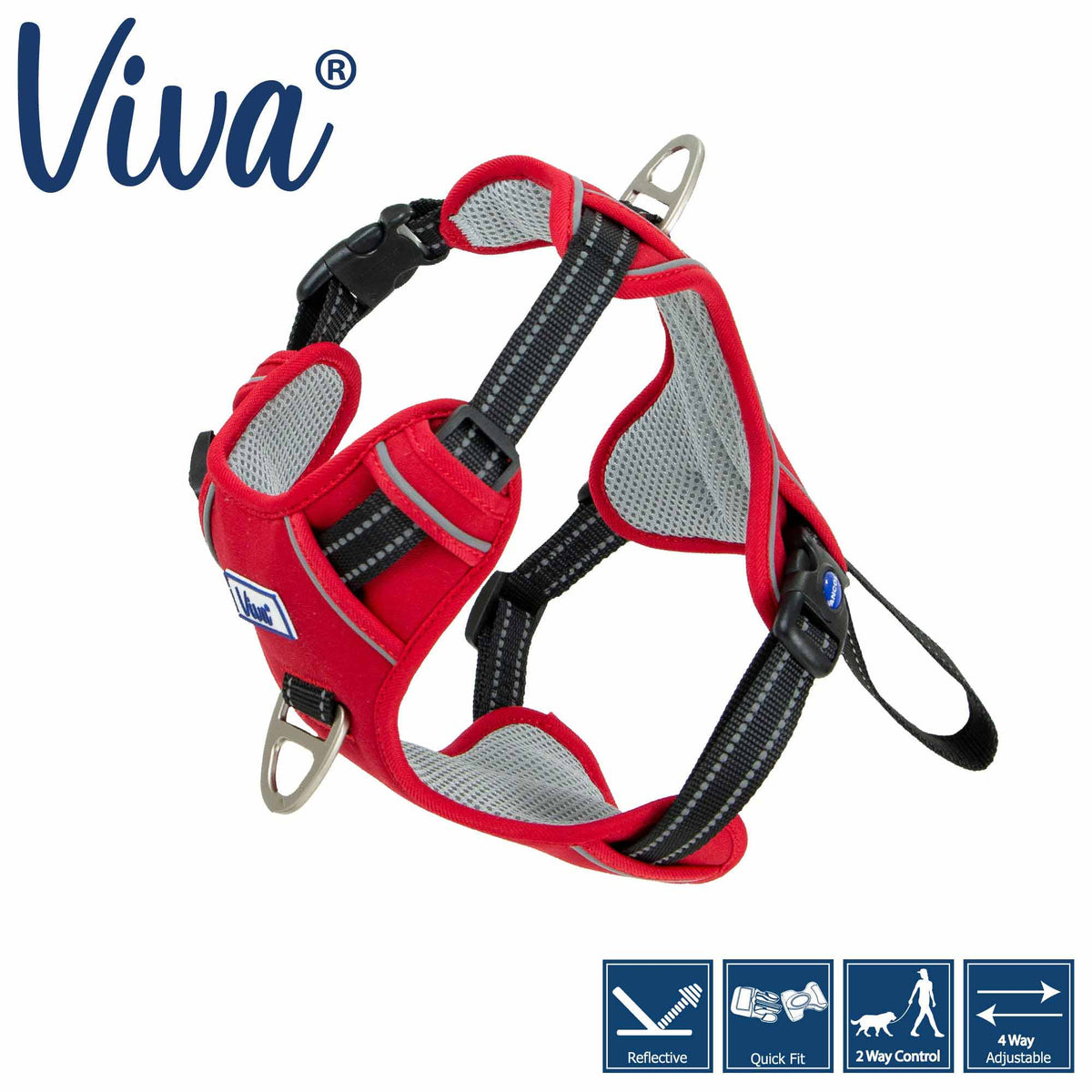 Viva Exercise & Travel Dog Harness - Red