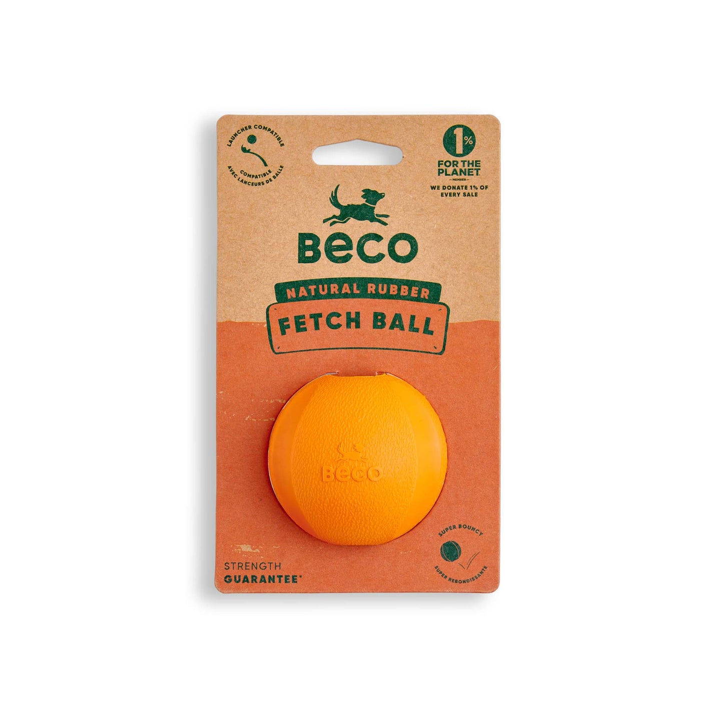 Beco Fetch Ball Dog Toy - Orange