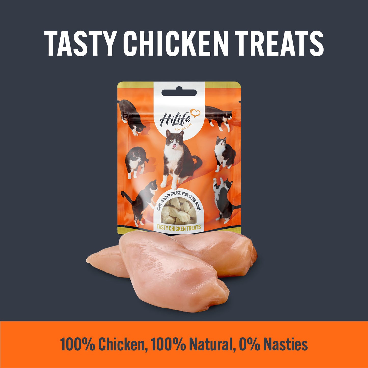 HiLife Adult Cat Chicken Breast Treats - 10g