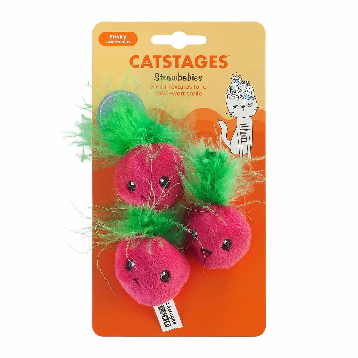 Nina Ottosson Catstages Strawbabies Cat Toy - Pink - 3 Pack