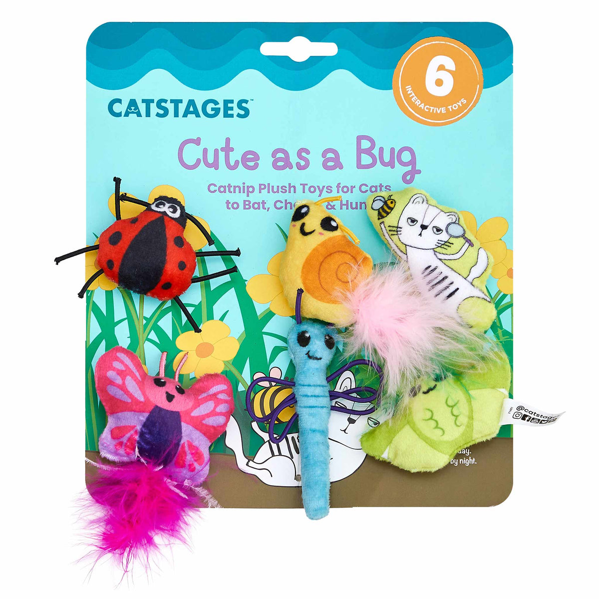 Nina Ottosson Catstages Cute as a Bug Cat Toys - 6 Pack
