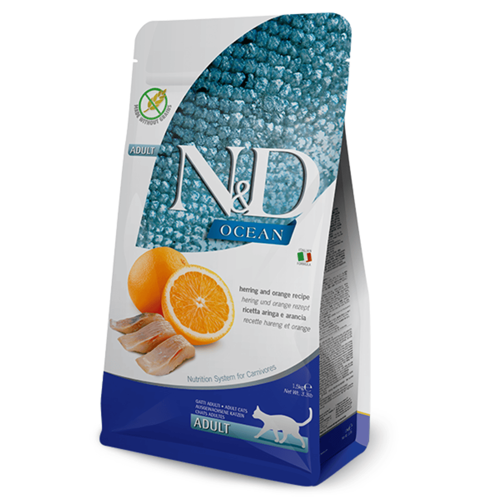 Farmina N&D Ocean Adult Dry Cat Food - Herring, Pumpkin & Orange