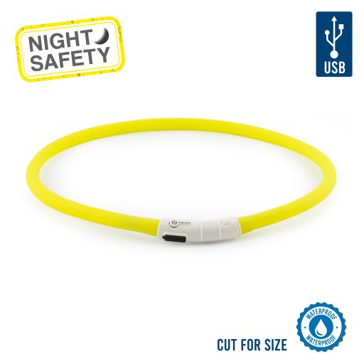 Ancol USB Rechargeable Flashing Dog Collar - Adjustable up to 70cm