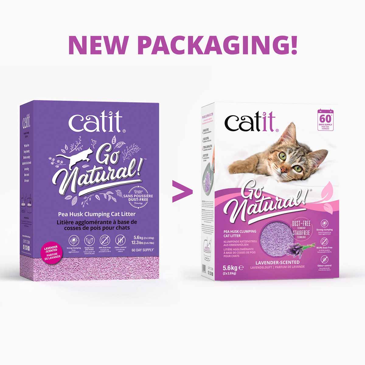 Catit Go Natural! Pea Husk Lavender Clumping Cat Litter - 5.6kg