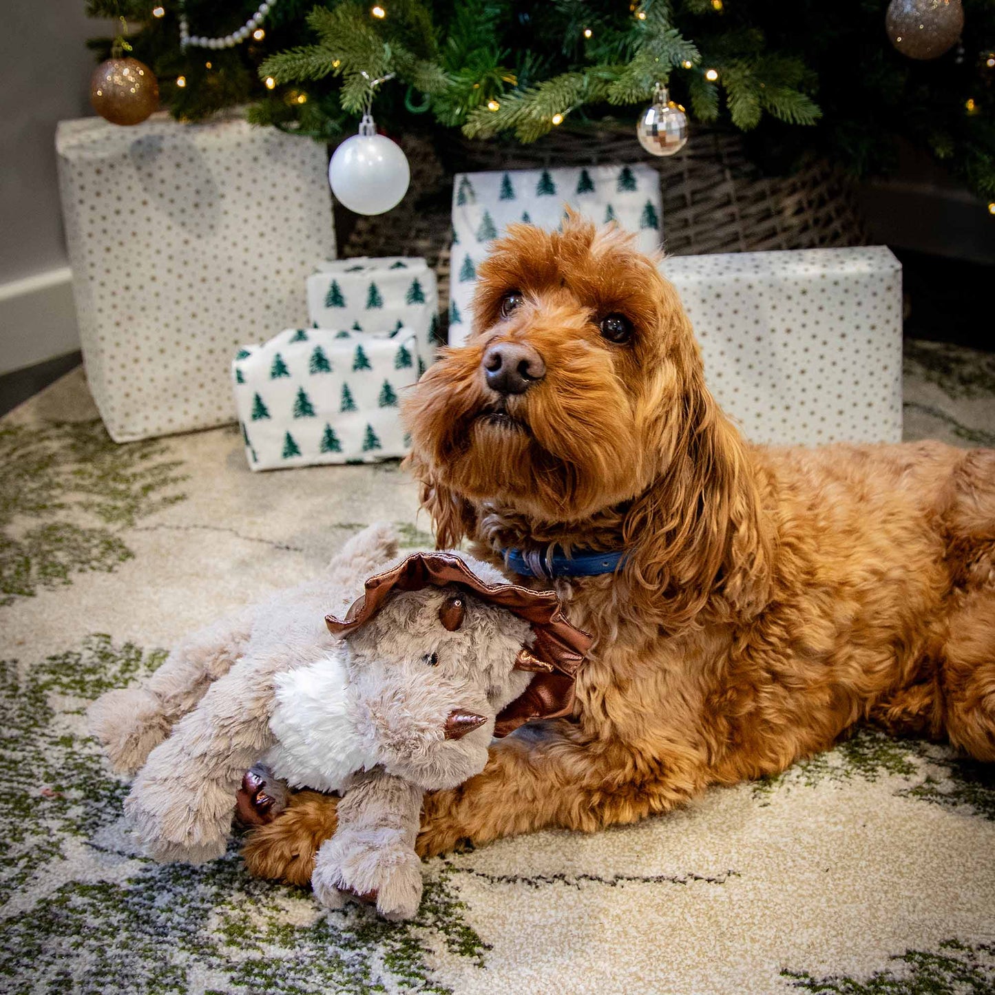 Rosewood Cupid & Comet Dasher Dino Festive Plush Dinosaur Dog Toy