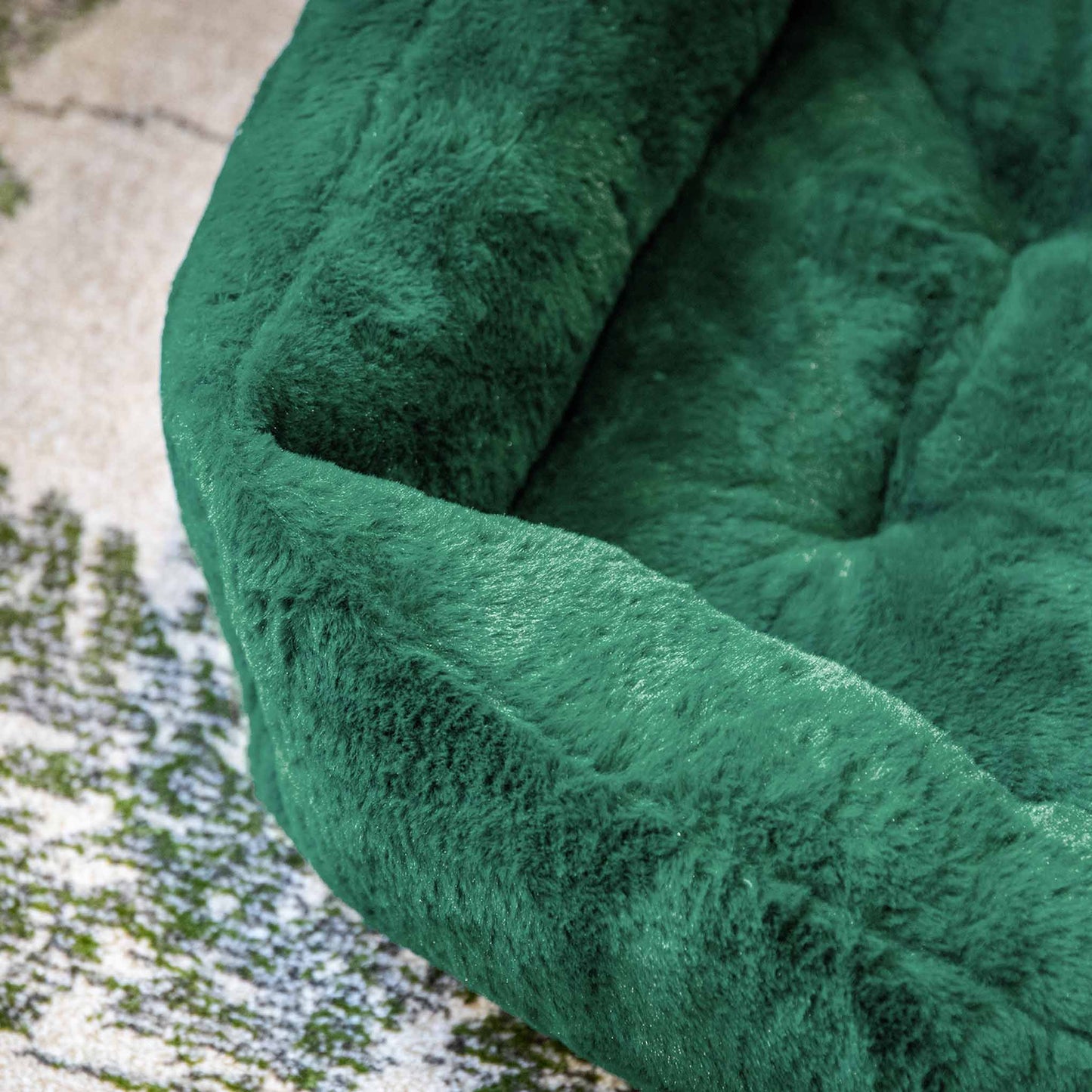 Rosewood Forest Green Faux Fur Box Bed - Medium