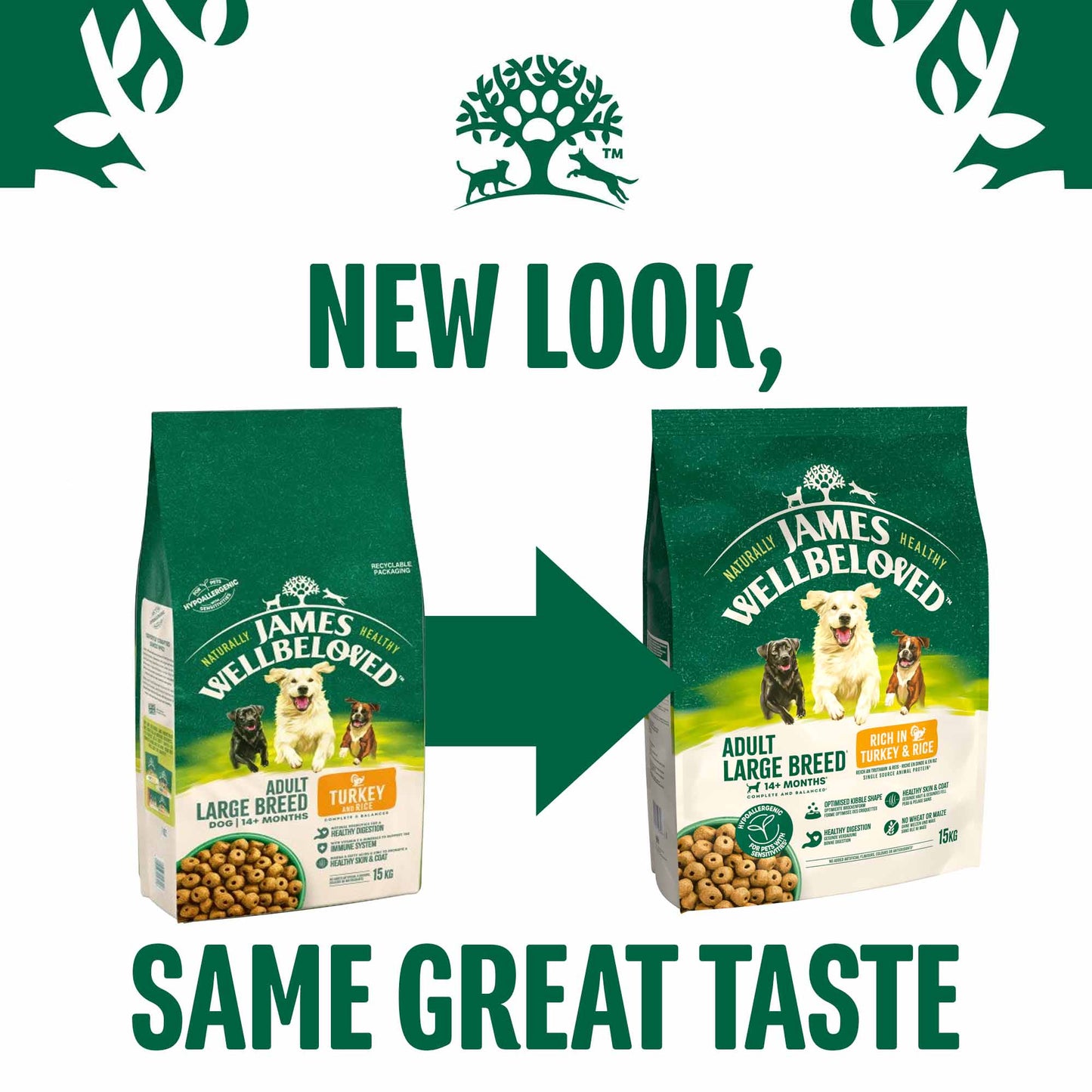 James Wellbeloved Large Breed Adult Dog Food - Turkey & Rice