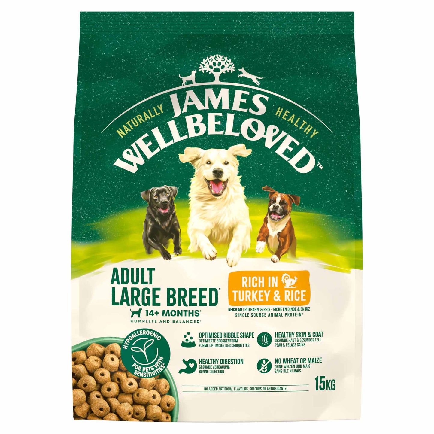 James Wellbeloved Large Breed Adult Dog Food - Turkey & Rice