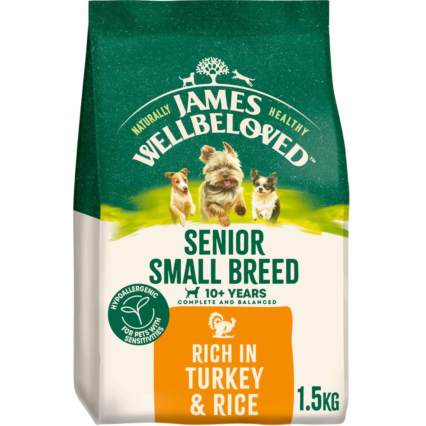 James Wellbeloved Small Breed Senior Dry Dog Food - Turkey & Rice