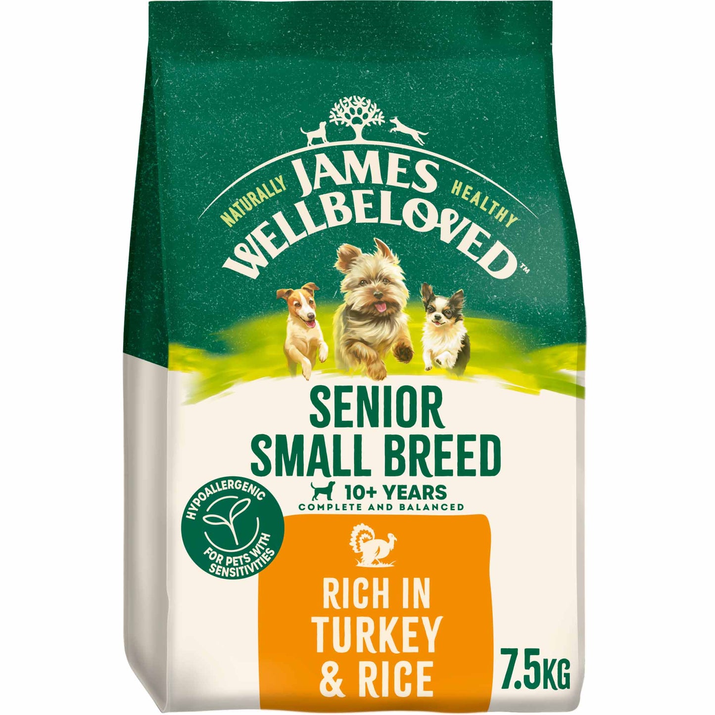 James Wellbeloved Small Breed Senior Dry Dog Food - Turkey & Rice