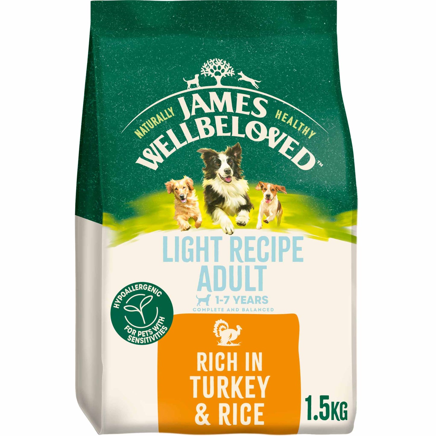 James Wellbeloved Light Adult Dry Dog Food - Turkey & Rice