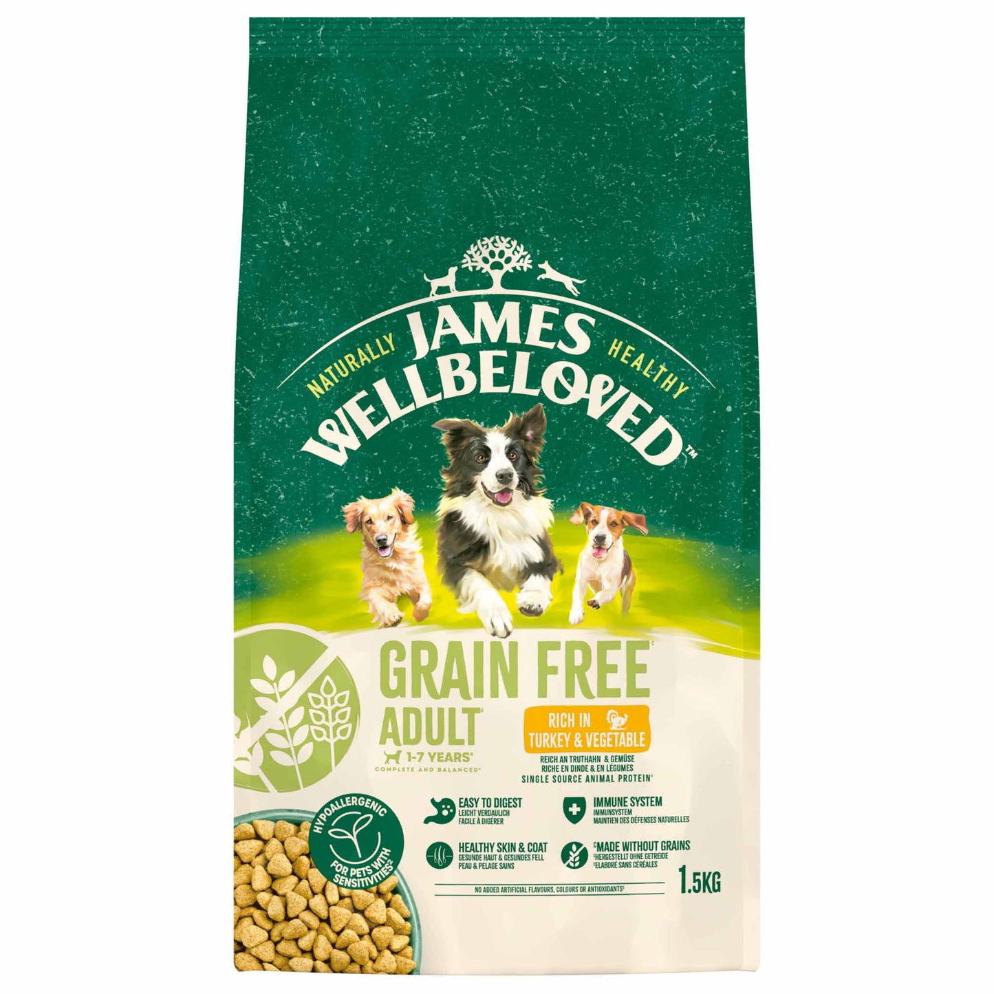 James Wellbeloved Grain Free Adult Dry Dog Food - Turkey & Veg