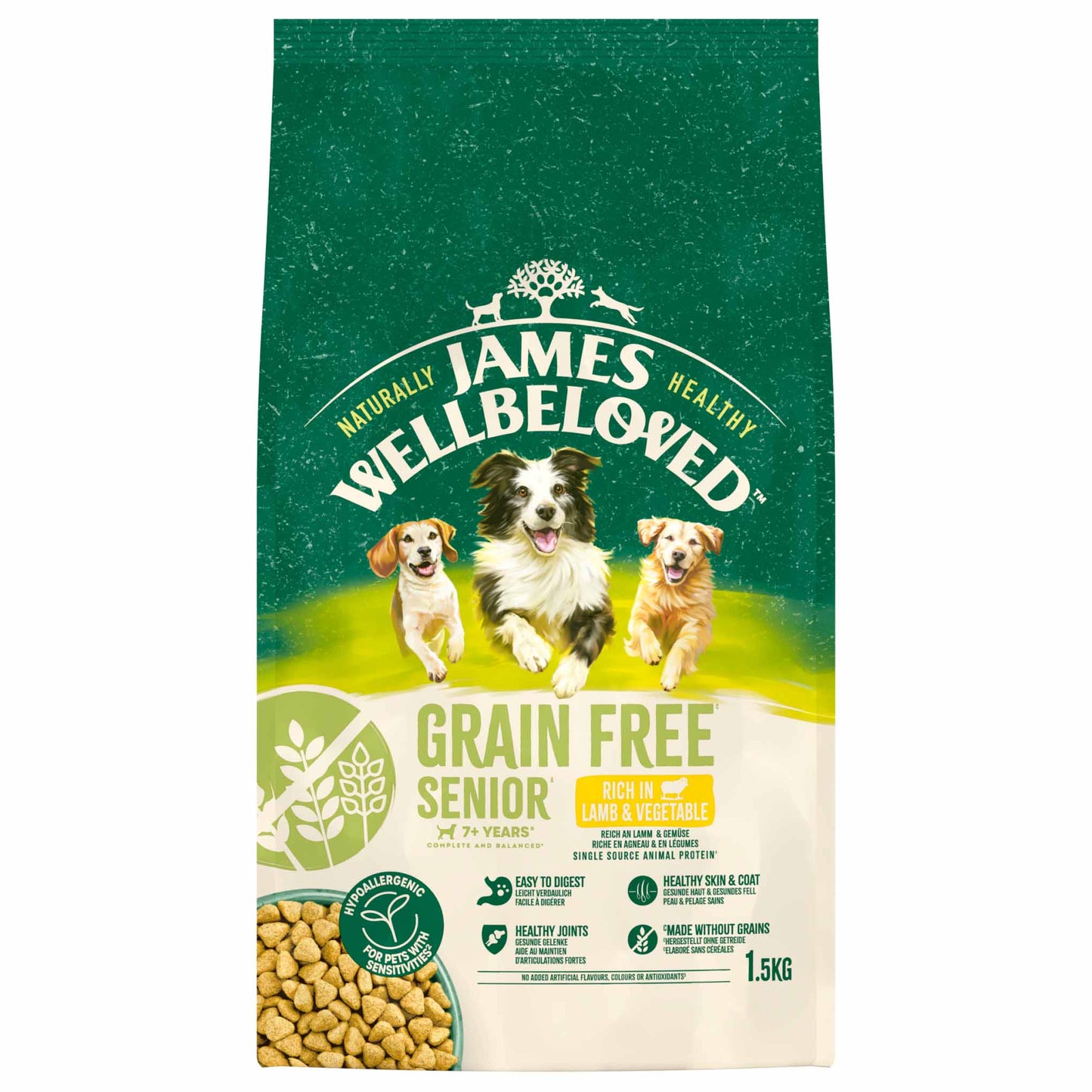James Wellbeloved Grain Free Senior Dry Dog Food - Lamb & Veg