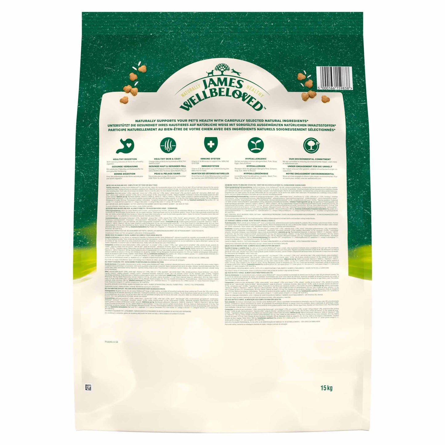 James Wellbeloved Adult Dry Dog Food - Duck & Rice