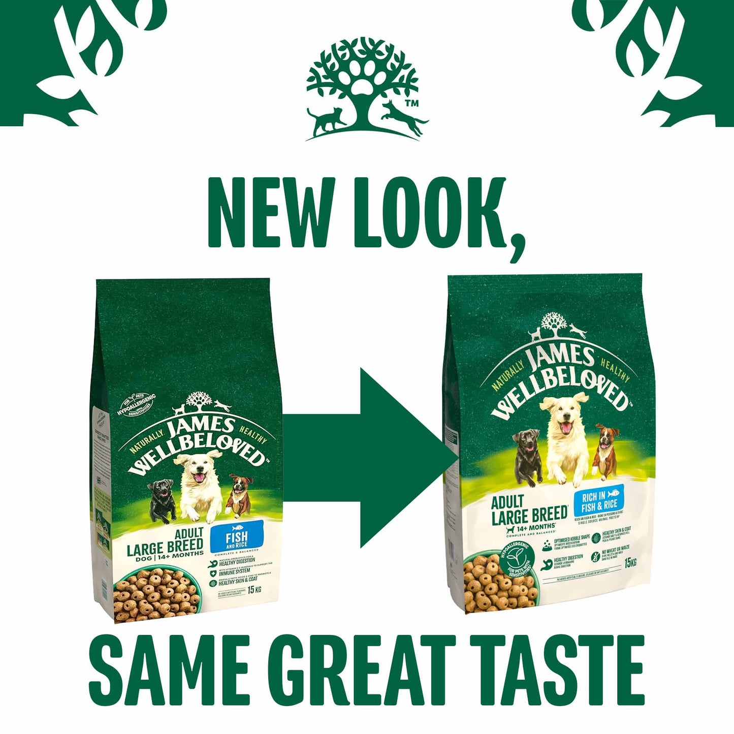 James Wellbeloved Large Breed Adult Dog Food - Fish & Rice