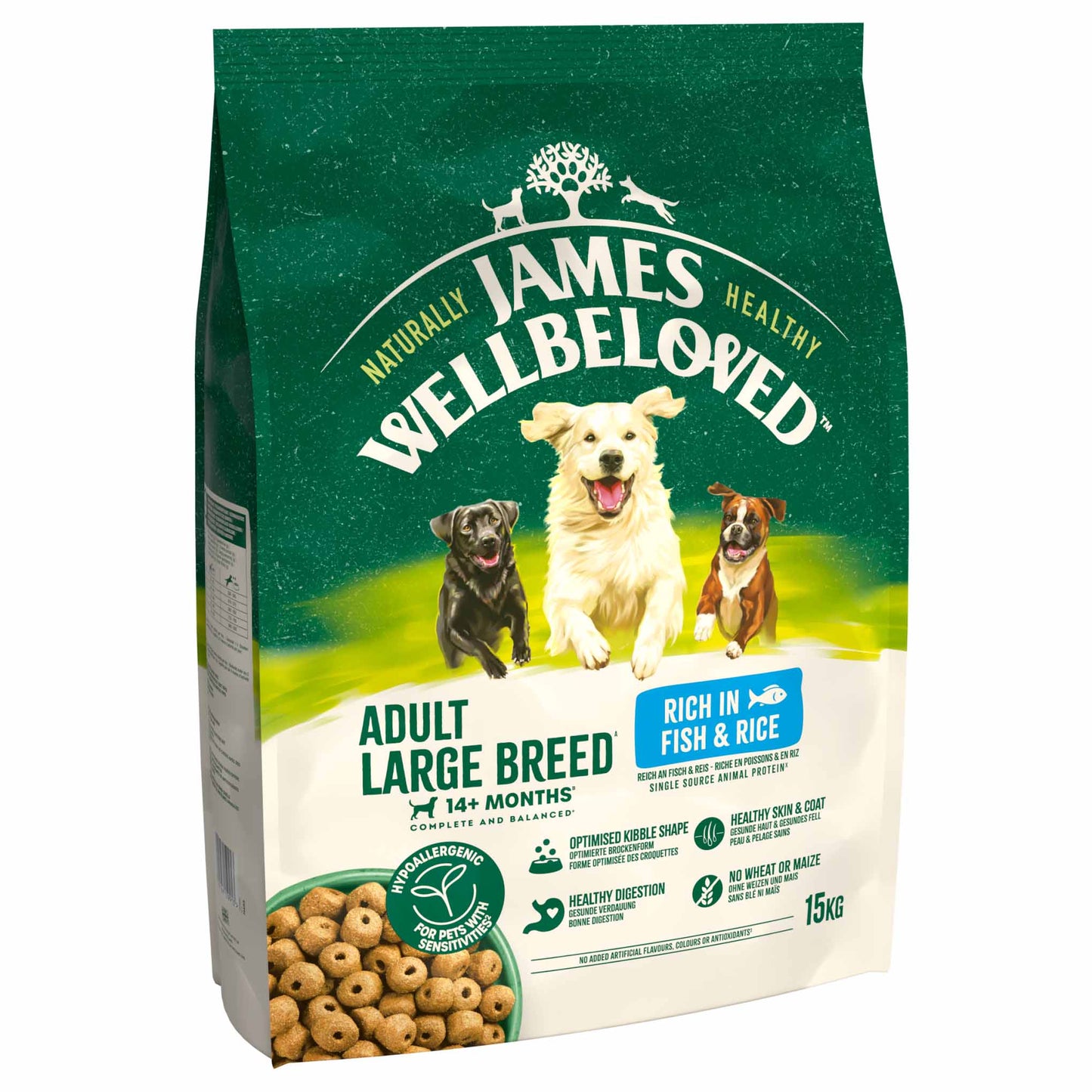 James Wellbeloved Large Breed Adult Dog Food - Fish & Rice