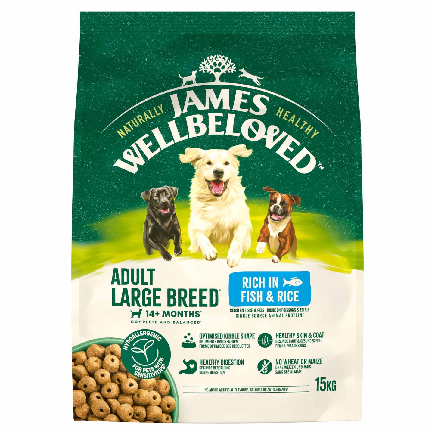 James Wellbeloved Large Breed Adult Dog Food - Fish & Rice
