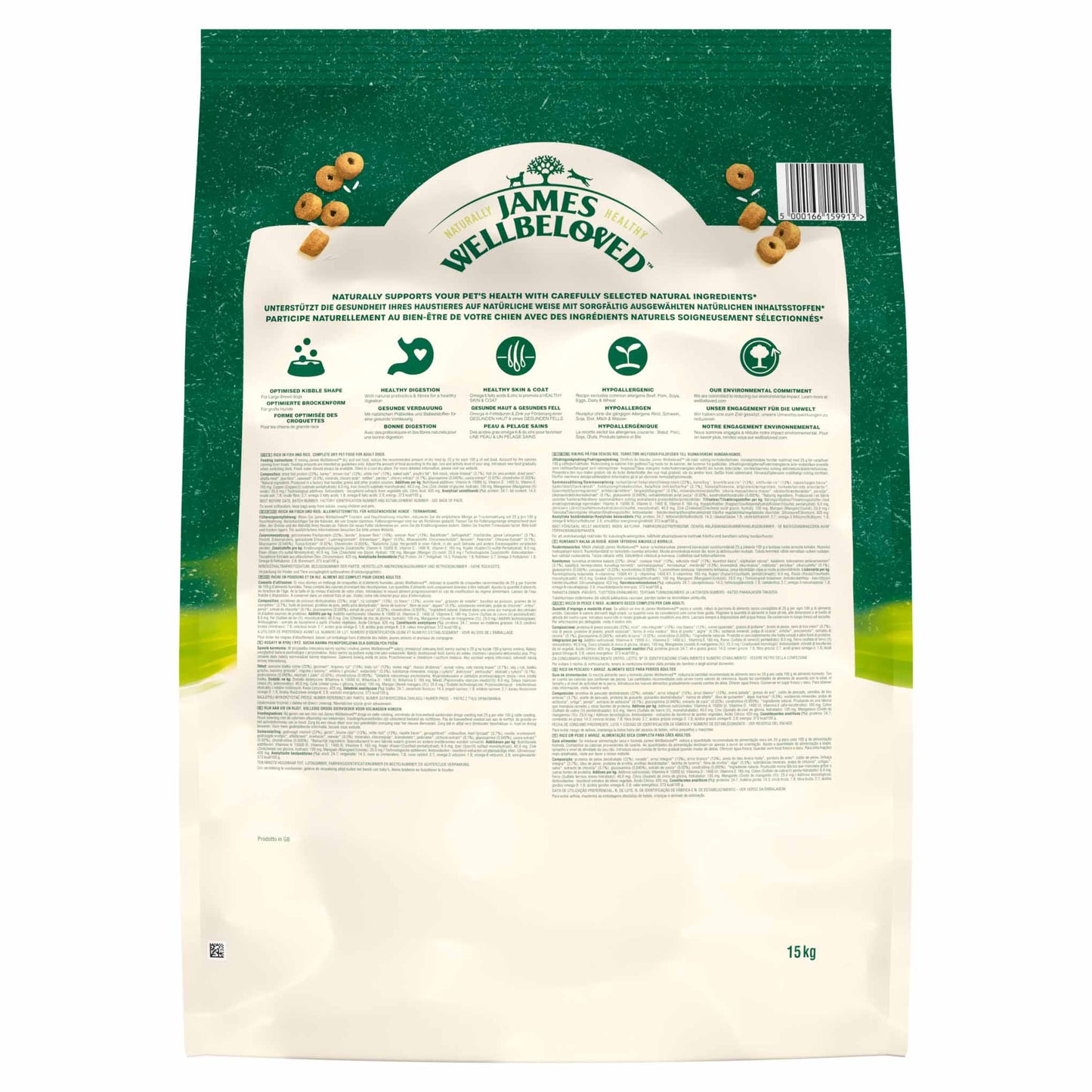 James Wellbeloved Large Breed Adult Dog Food - Fish & Rice