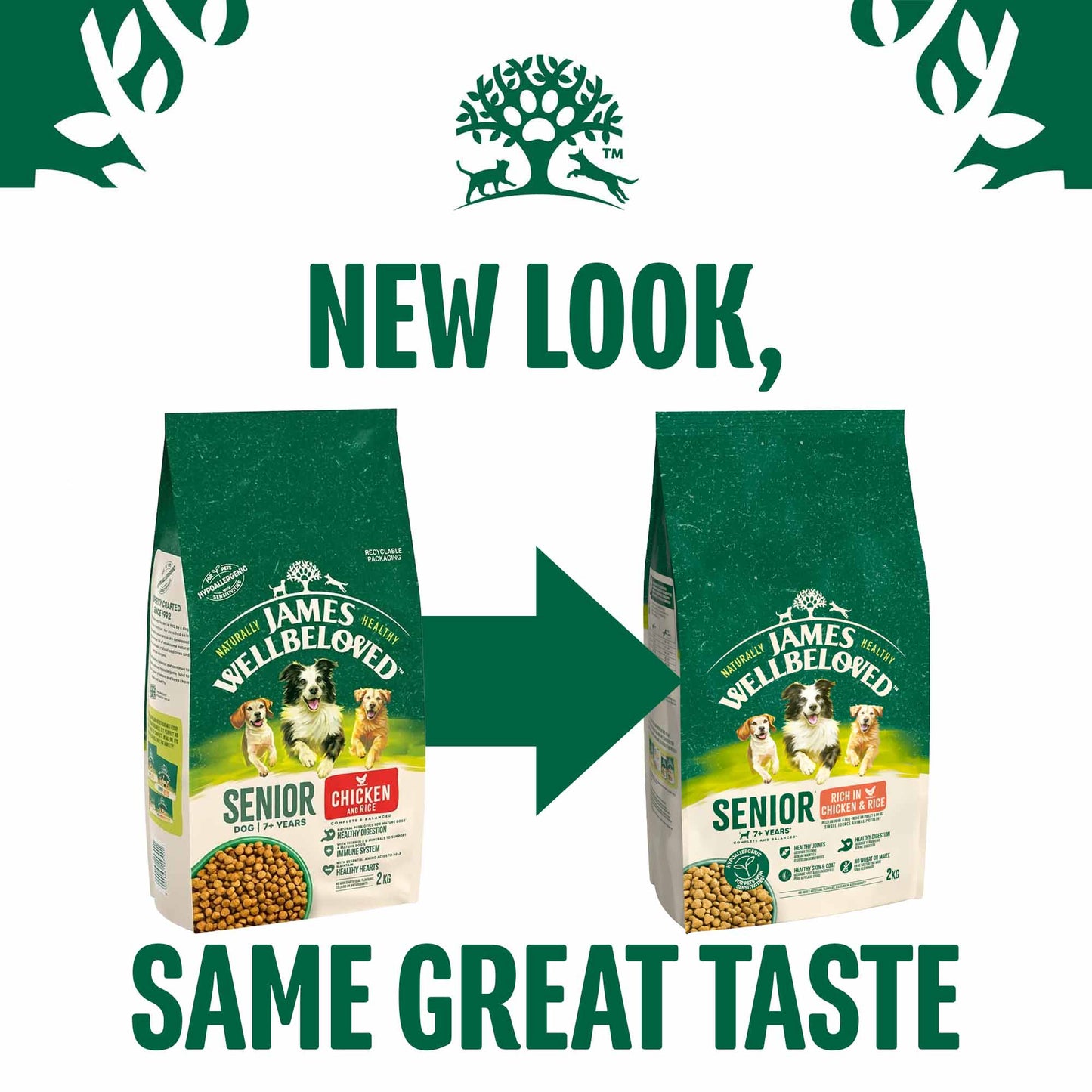 James Wellbeloved Senior Dry Dog Food - Chicken & Rice