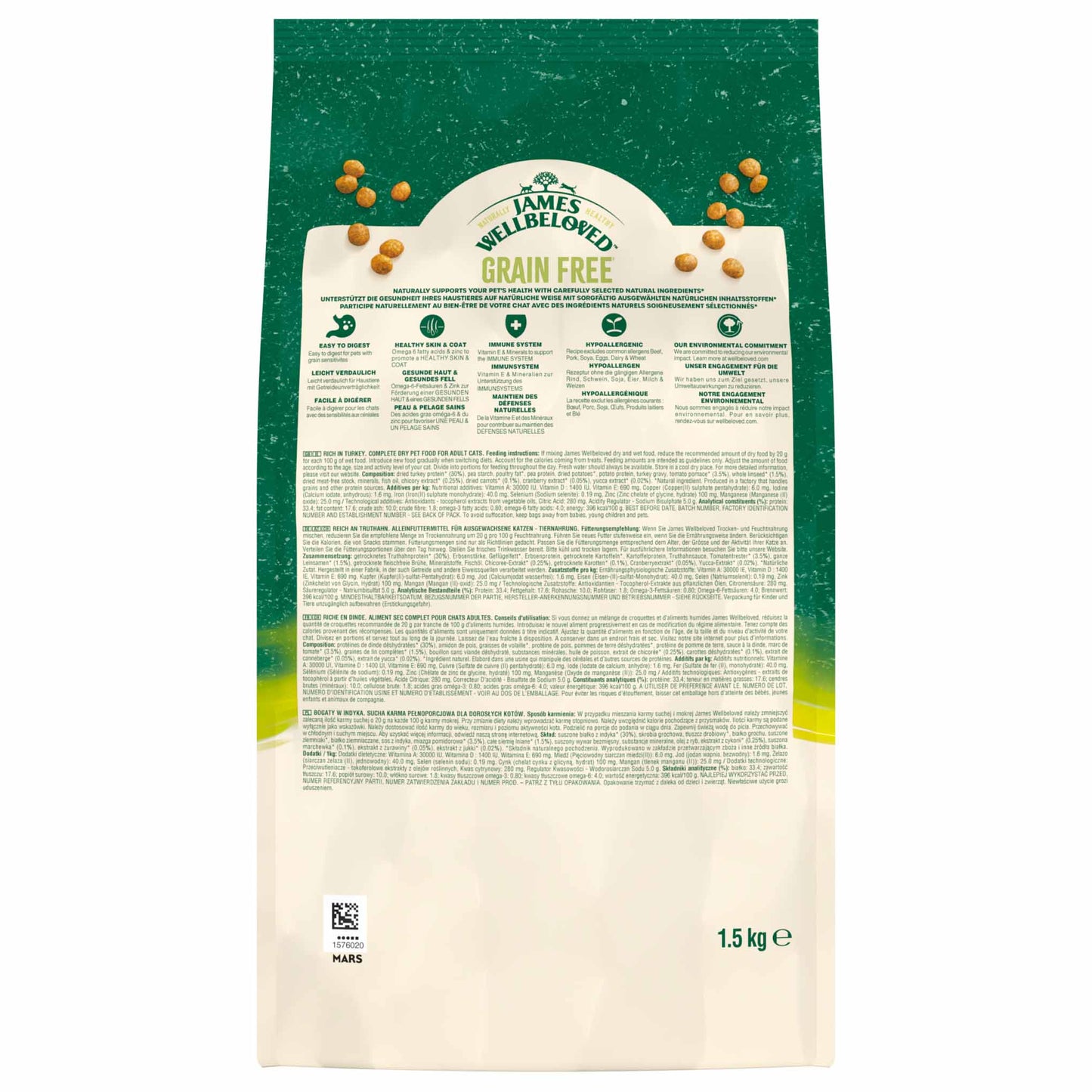James Wellbeloved Grain Free Adult Dry Cat Food - Turkey