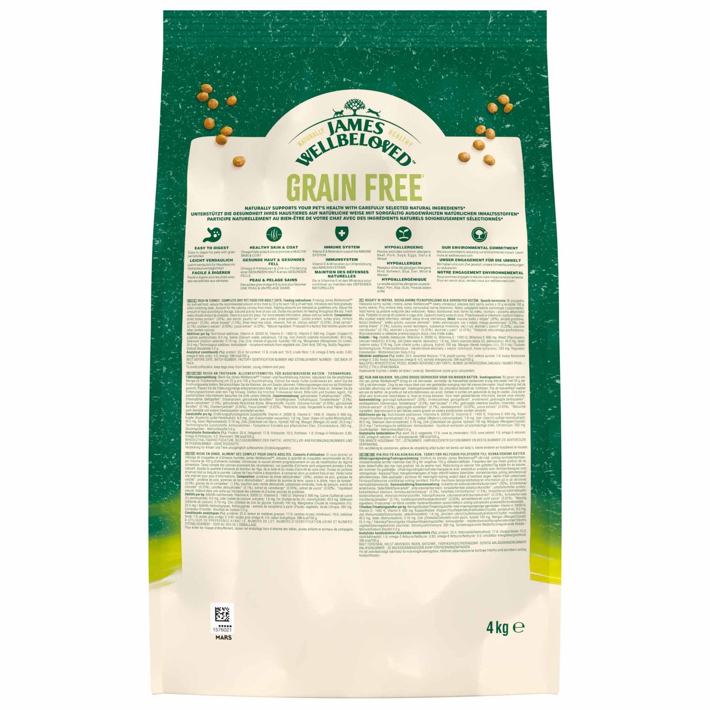 James Wellbeloved Grain Free Adult Dry Cat Food - Turkey
