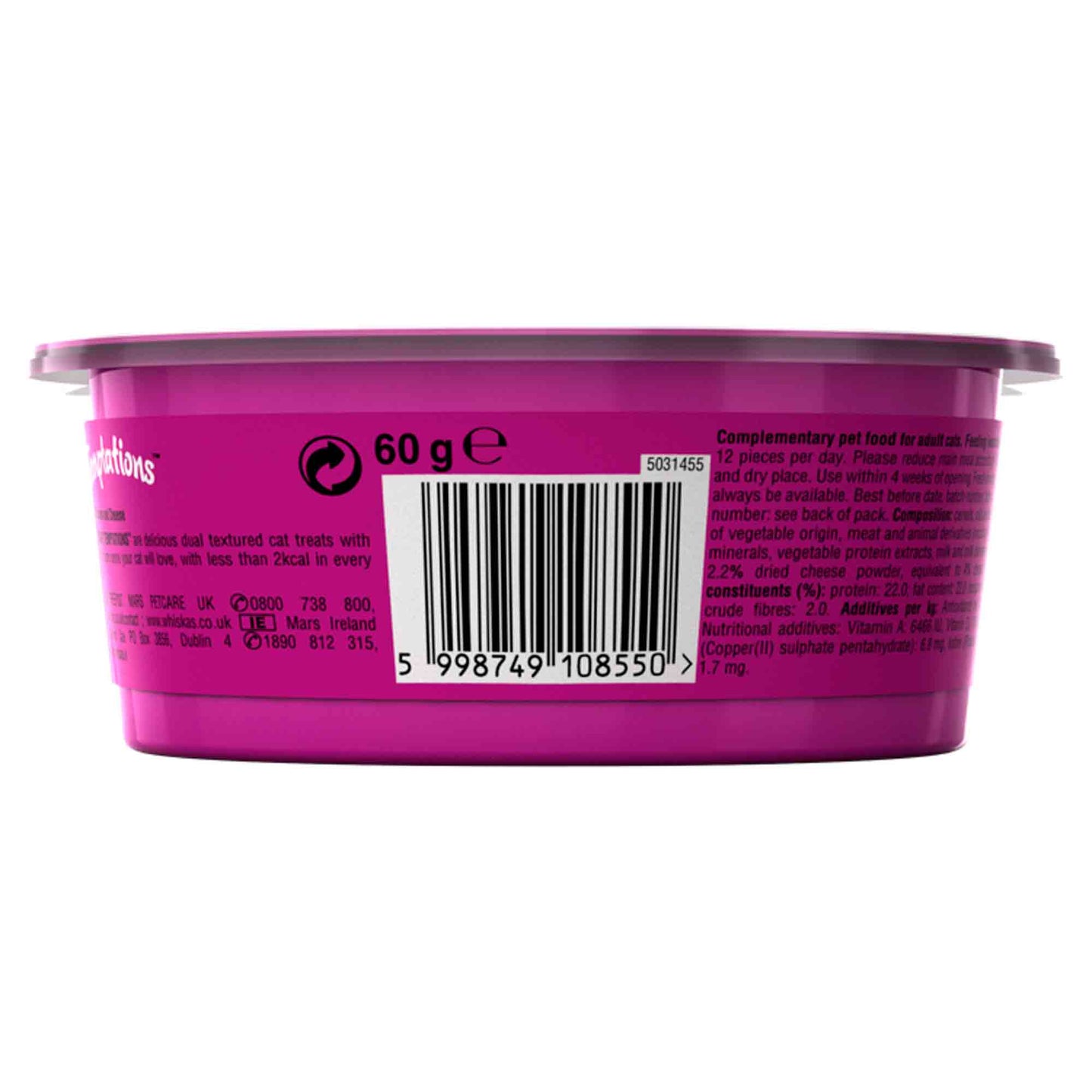 Whiskas Temptations Cat Treats - Chicken & Cheese - 60g