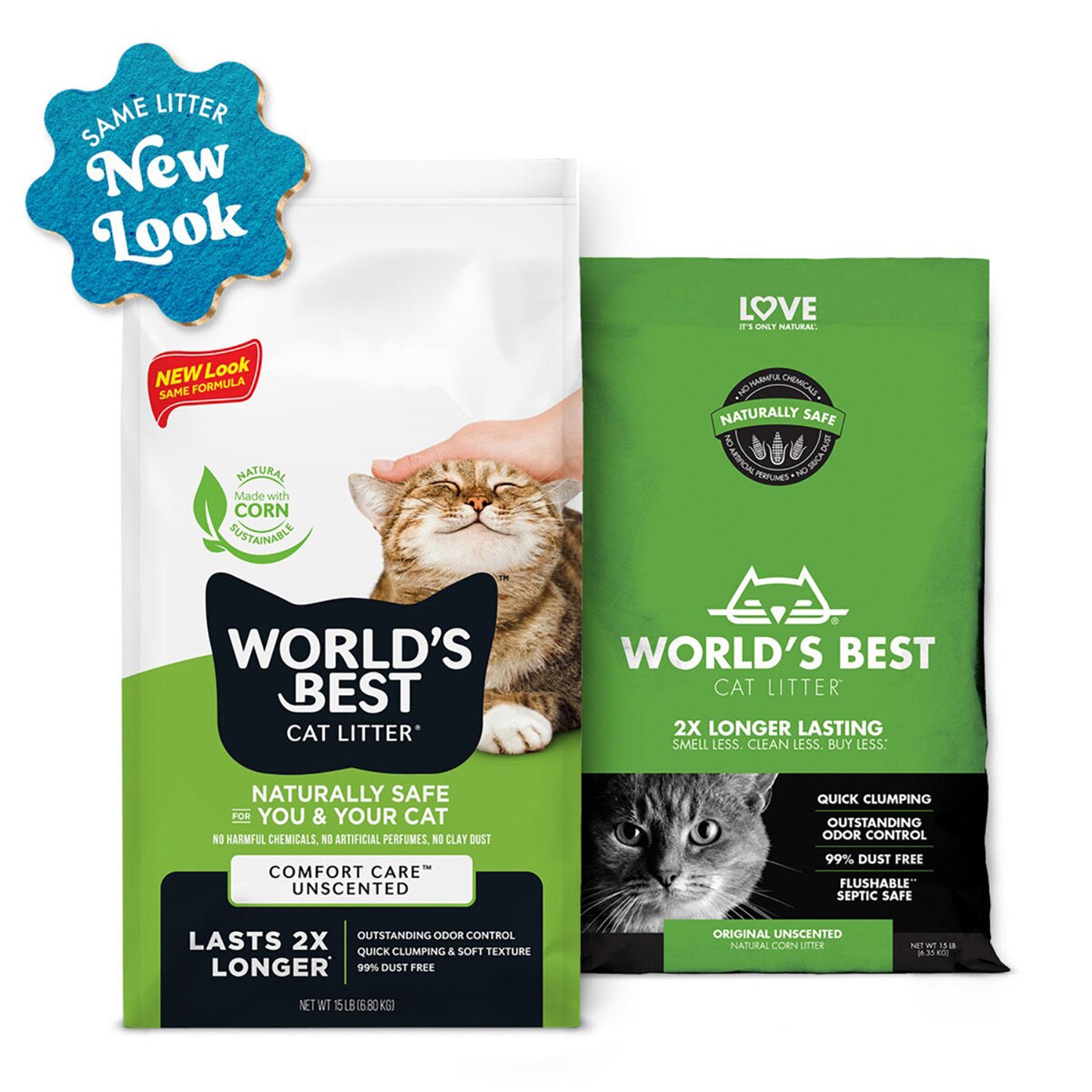 Worlds Best Comfort Care Unscented Clumping Cat Litter - 12.7kg