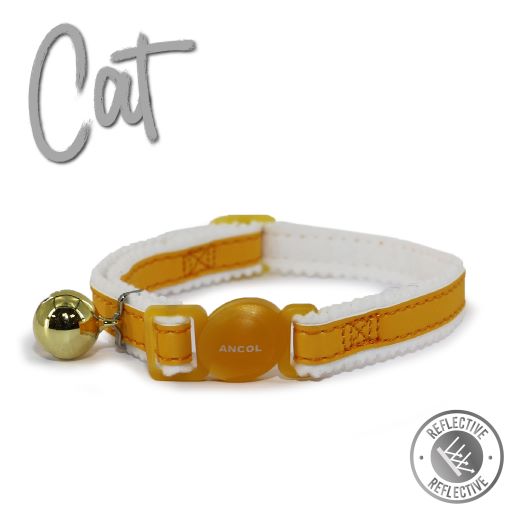Ancol Reflective Safety Cat Collar - 20-30cm - Yellow