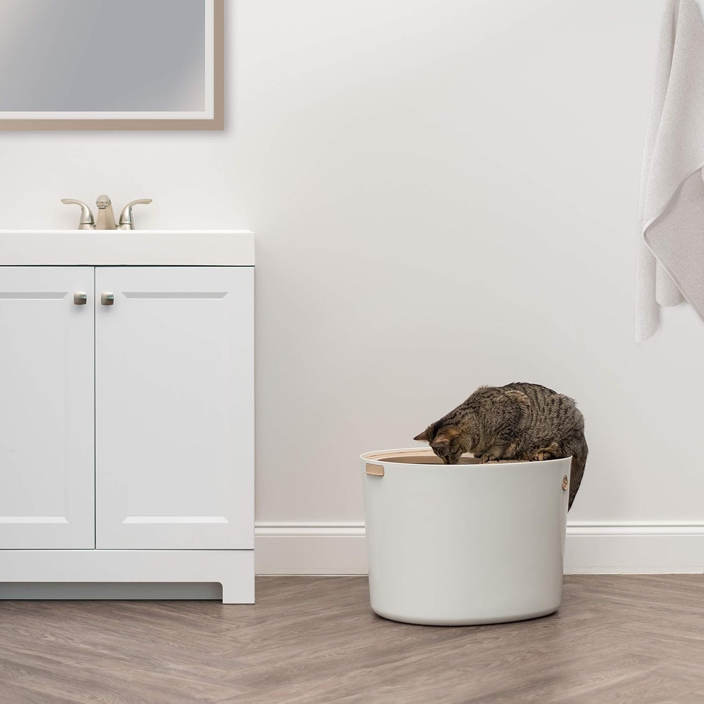 Iris Open Top Litter Box - W53cm - White