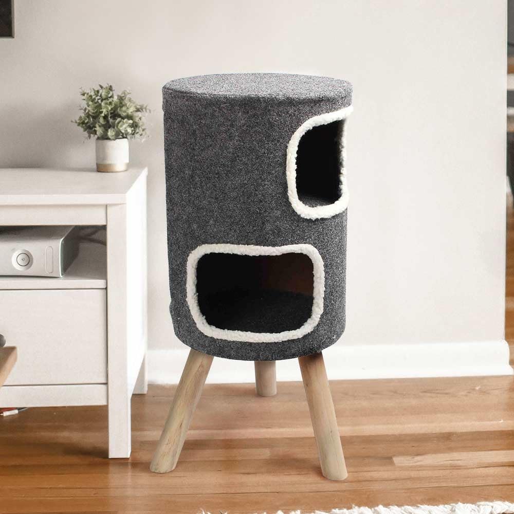 Purrshire Felt Two Level Cat Stool House - 76cm Height