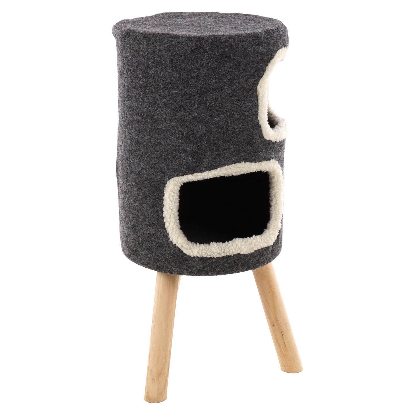 Purrshire Felt Two Level Cat Stool House - 76cm Height