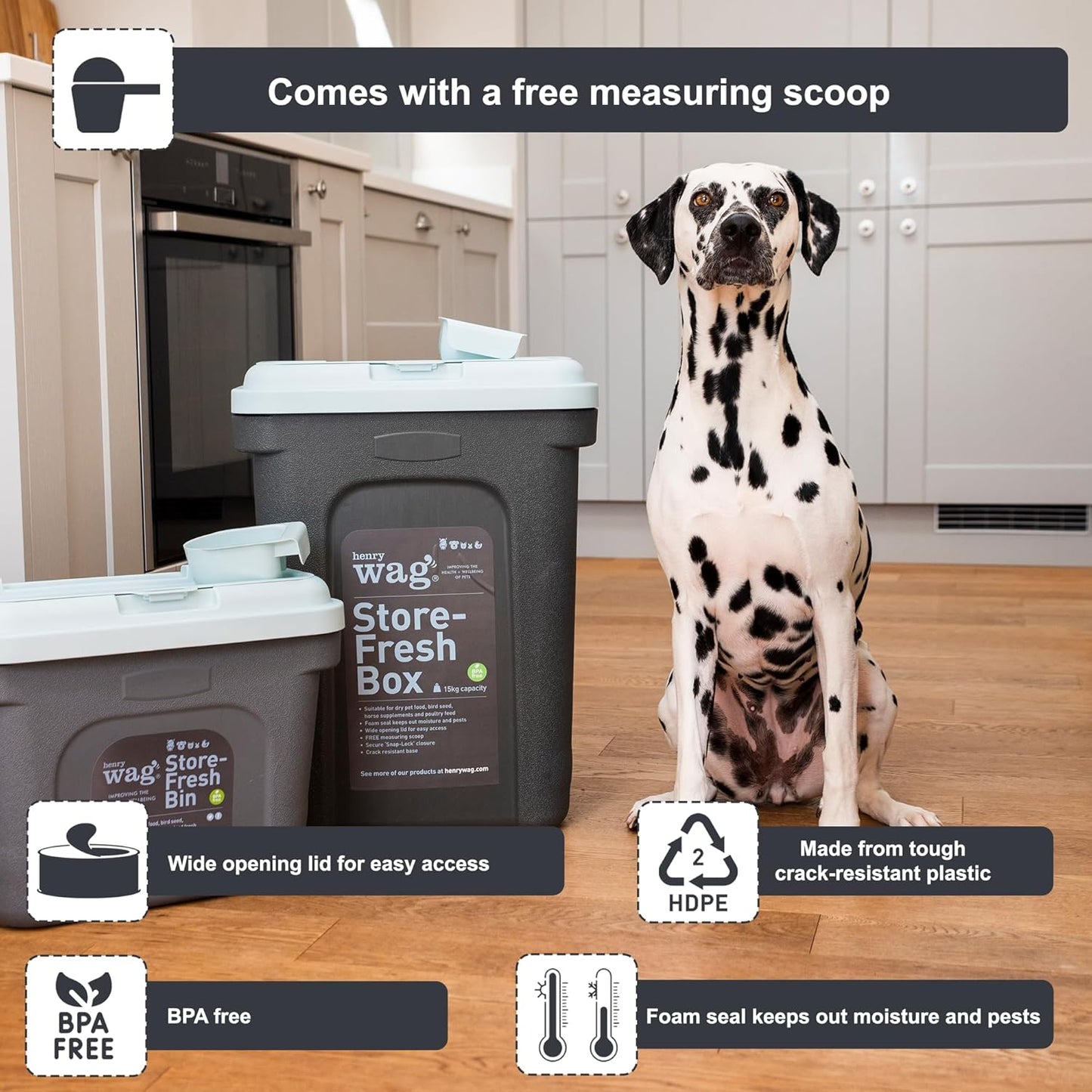 Store-Fresh Dry Food Storage - 7.5Kg - Grey/Blue