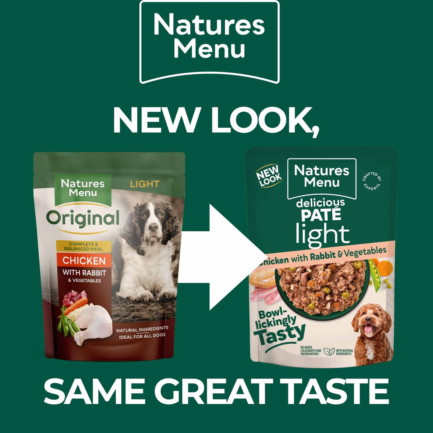 Natures Menu Light Chicken with Rabbit - 8 x 300g Pouches