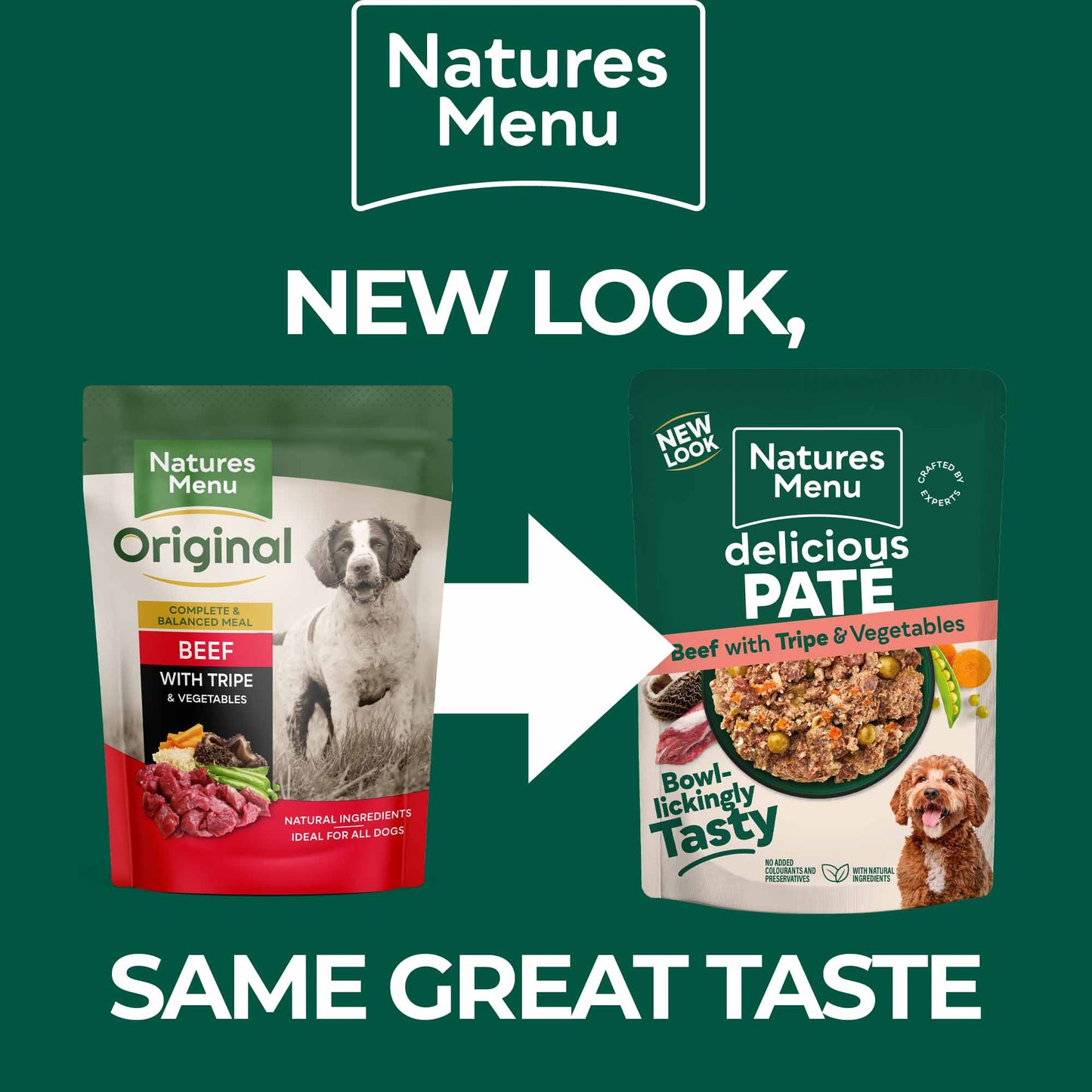 Natures Menu Adult Beef and Tripe - 8 x 300g Pouches