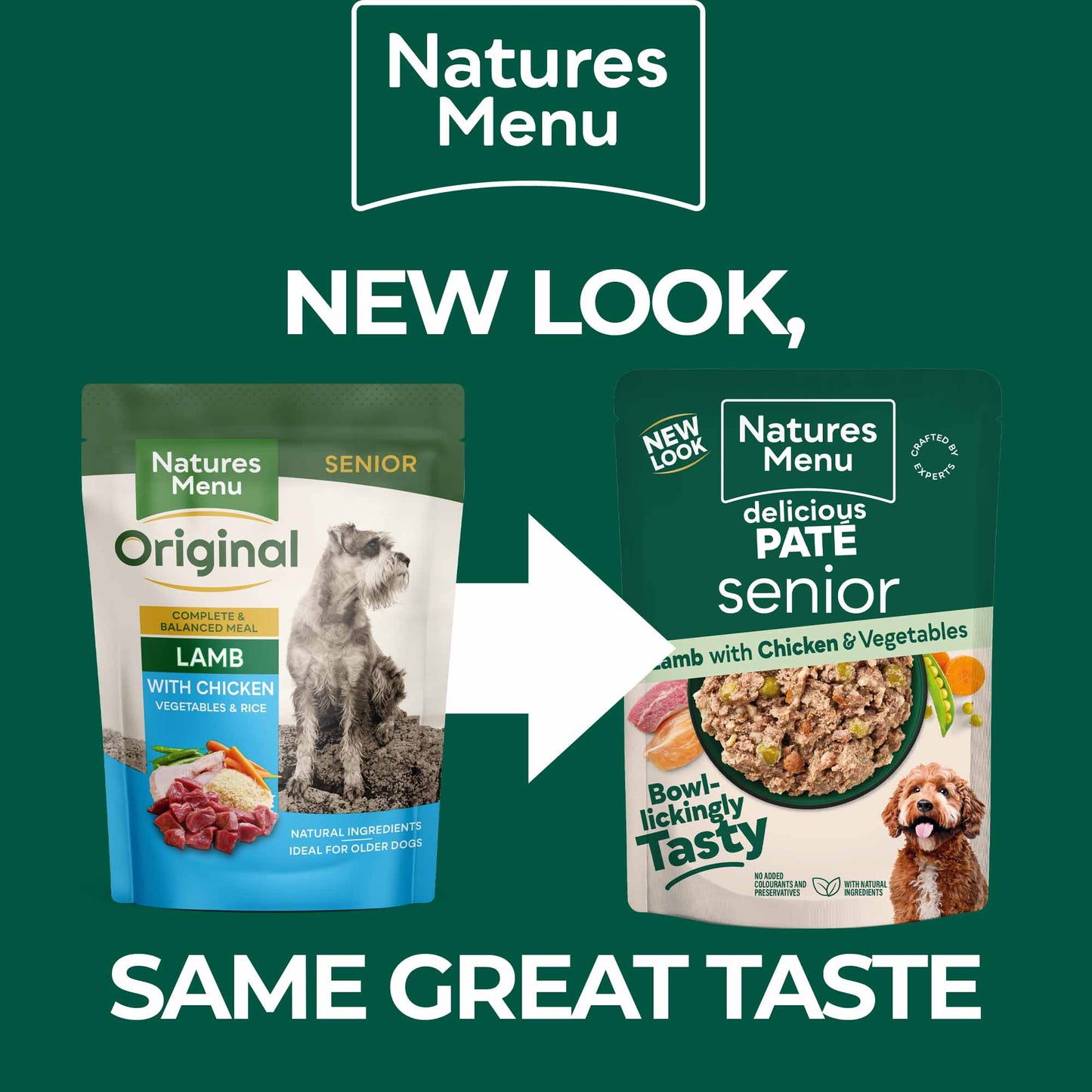 Natures Menu Senior Lamb and Chicken - 8 x 300g Pouches