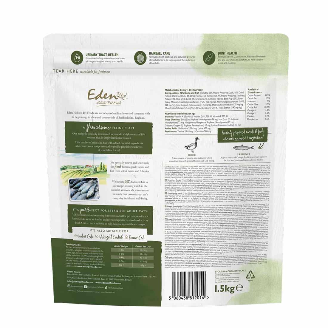 Eden Feline Feast Duck & Sardine Dry Cat Food