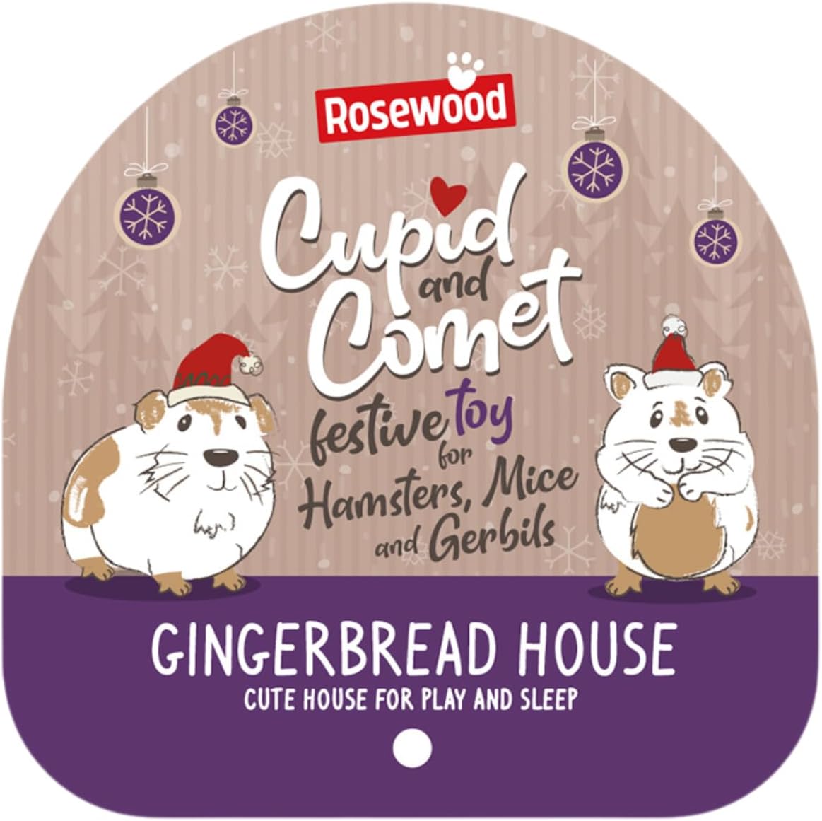 Rosewood Cupid & Comet Wooden Gingerbread House for Small Animals