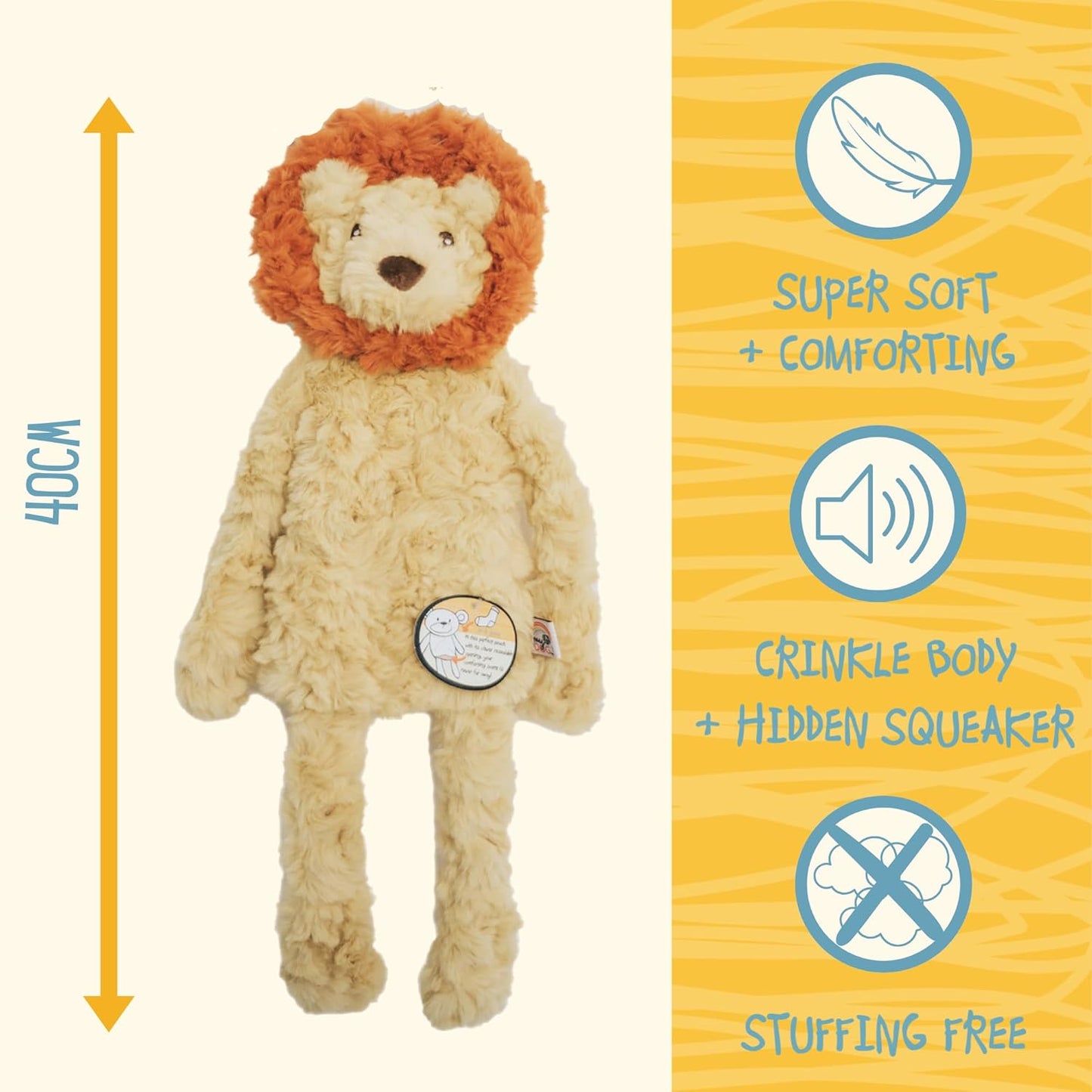Rosewood My Dog Lion Stuffingless Dog Toy
