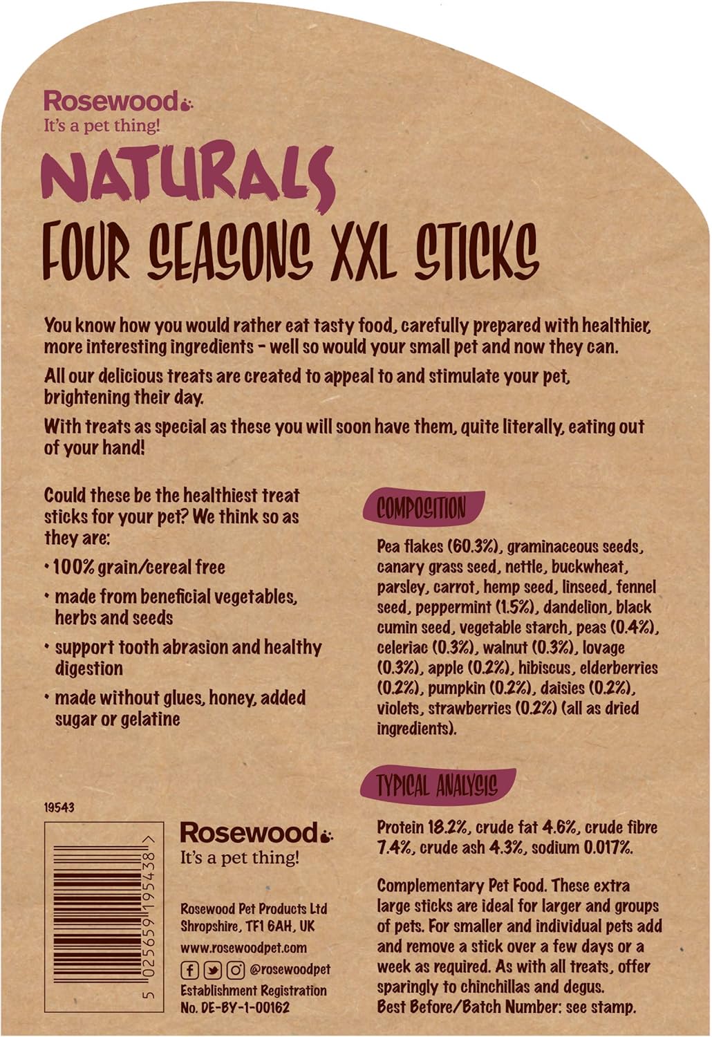 Rosewood Naturals Four Seasons XXL Treat Sticks - 450g