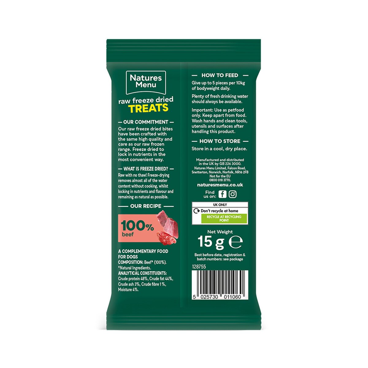 Natures Menu Freeze Dried Beef Bites - 15g