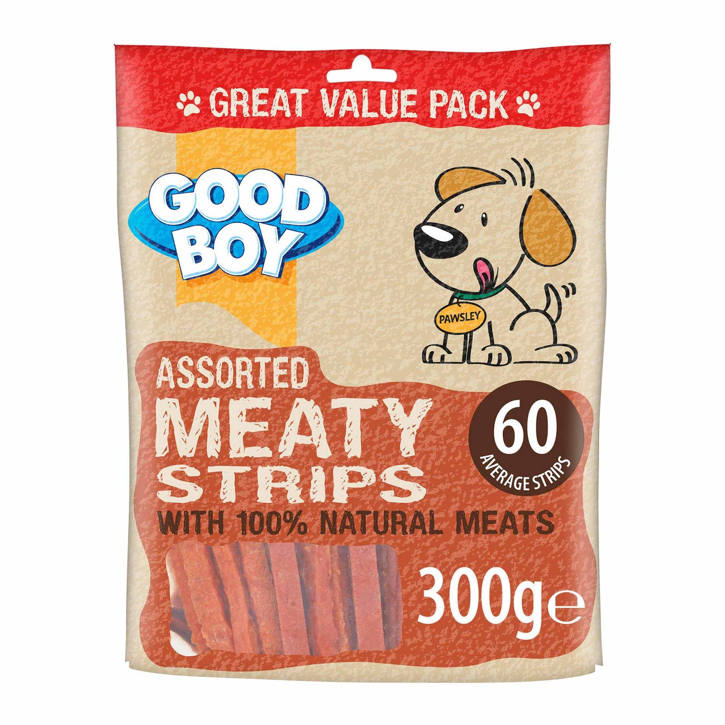 Good Boy Pawsley Assorted Meaty Strips Dog Treats - 300g