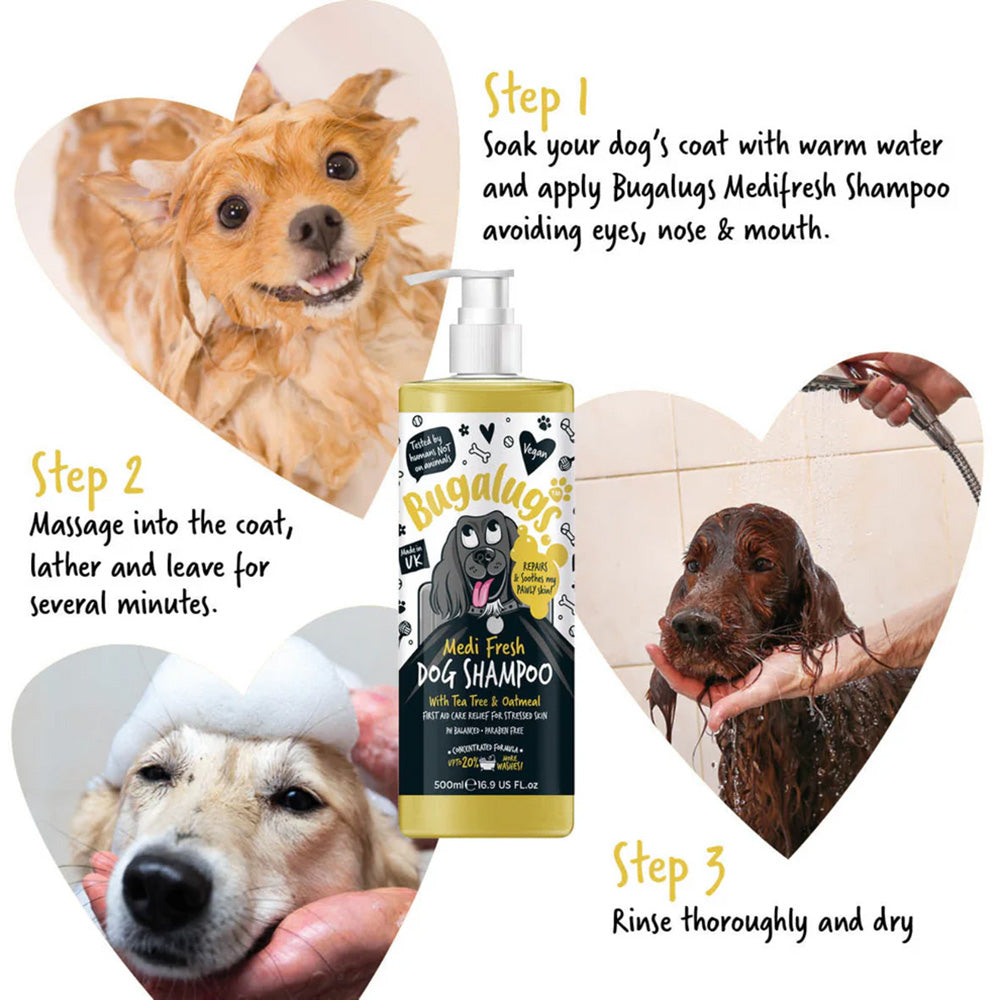 Bugalugs Medi Fresh Tea Tree & Oatmeal Shampoo for Dogs - 250ml