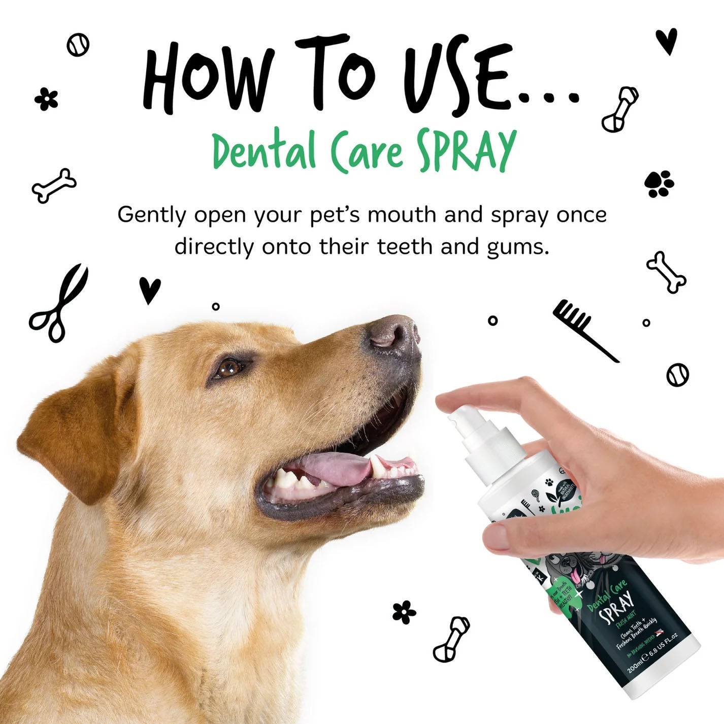 Bugalugs Dental Care Spray Fresh Mint for Dogs & Cats - 200ml
