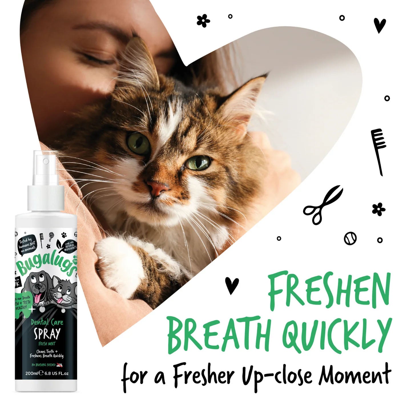 Bugalugs Dental Care Spray Fresh Mint for Dogs & Cats - 200ml