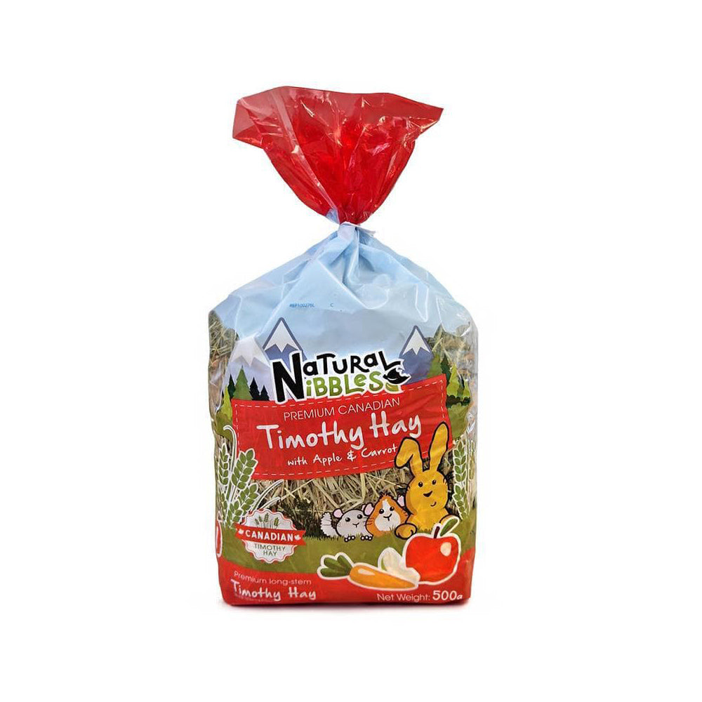 Natural Nibbles Canadian Timothy Hay Roll with Apple & Carrot - 500g