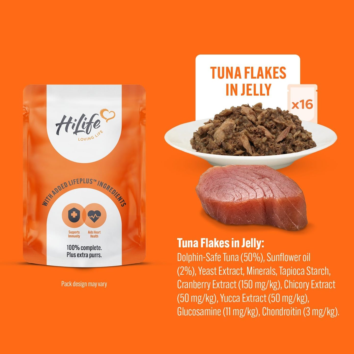 HiLife Mature Wet Cat Food - Chicken Pate & Tuna in Jelly - 32x70g Pouches