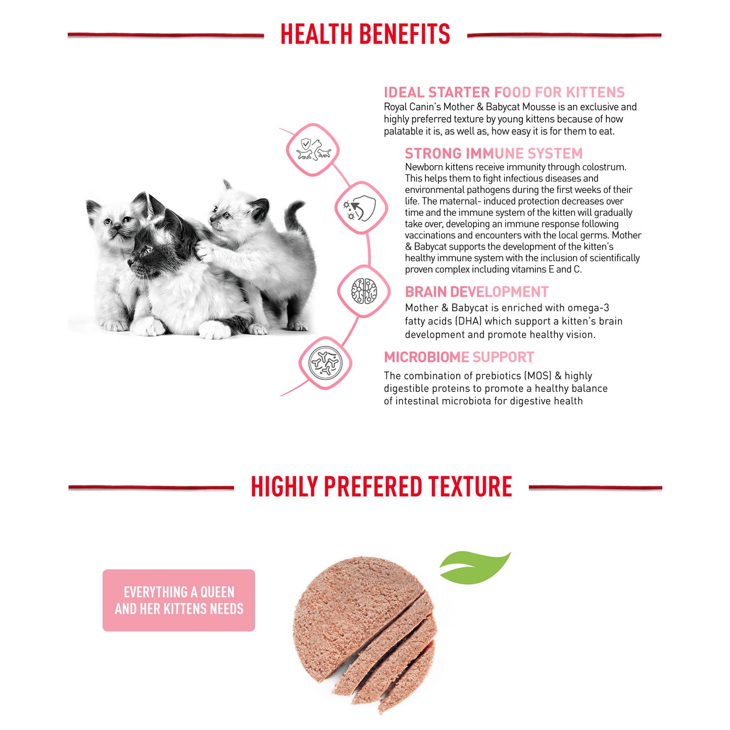 Royal Canin Feline Health Nutrition Mother & Babycat Ultra Soft Mousse Wet Cat Food - 12x195g Cans